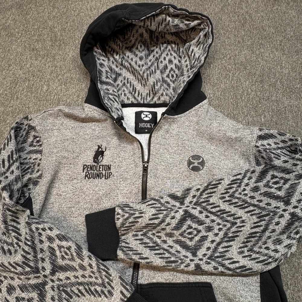 Hooey Mens Santa Fe Aztec Zipper Hoodie Pendleton Round-Up Full‎ Zip Medium